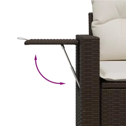  8 részes barna polyrattan kerti ülőgarnitúra párnákkal