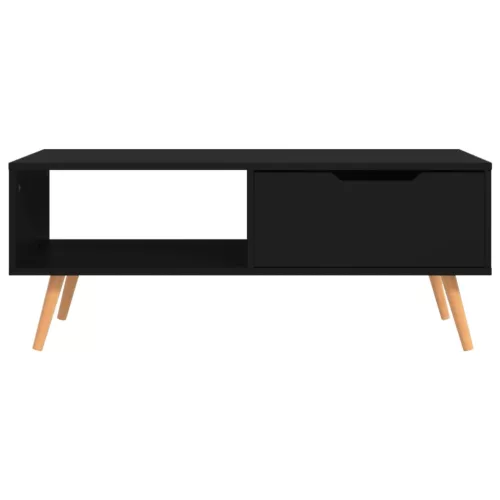  fekete szerelt fa dohányzóasztal 100 x 49,5 x 43 cm