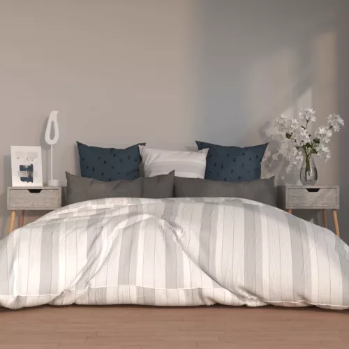  2 db betonszürke szerelt fa éjjeliszekrény 40 x 40 x 56 cm