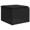  6 részes fekete polyrattan kerti ülőgarnitúra párnákkal