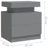  szürke szerelt fa éjjeliszekrény 45 x 35 x 52 cm
