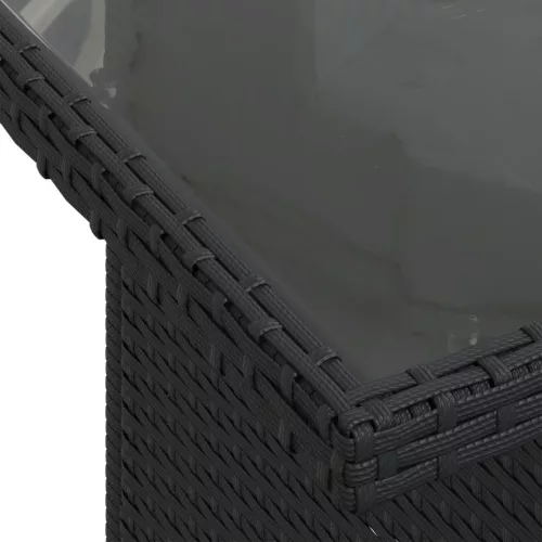  6 részes fekete polyrattan kerti ülőgarnitúra párnákkal