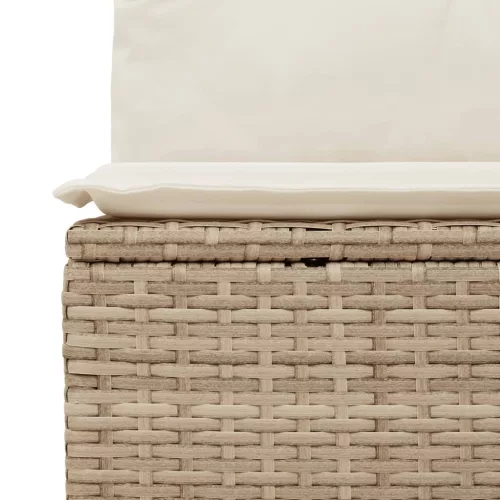  7 részes bézs polyrattan kerti ülőgarnitúra párnákkal