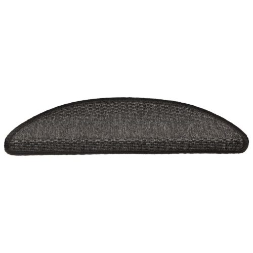  15 db szizál hatású antracitszürke lépcsőszőnyeg 56x17x3 cm