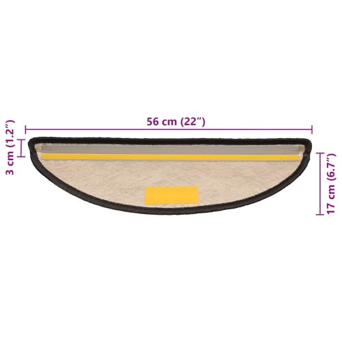  15 db szizál hatású antracitszürke lépcsőszőnyeg 56x17x3 cm