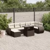  8 részes barna polyrattan kerti ülőgarnitúra párnákkal