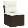  8 részes barna polyrattan kerti ülőgarnitúra párnákkal