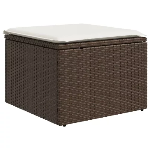  8 részes barna polyrattan kerti ülőgarnitúra párnákkal