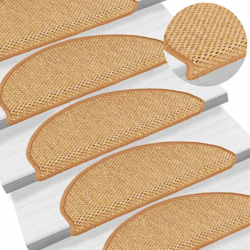  15 db szizálhatású szizálszínű öntapadó lépcsőszőnyeg 65x21x4cm