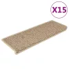  15 db szizál hatású homokszínű öntapadó lépcsőszőnyeg 65x21x4cm