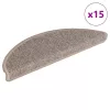  15 db sötétbézs öntapadó lépcsőszőnyeg 56x17x3 cm