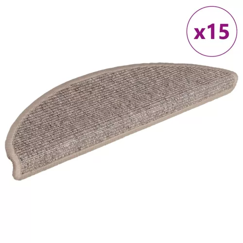  15 db sötétbézs öntapadó lépcsőszőnyeg 56x17x3 cm