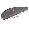  15 db bézs és szürke félkör alakú lépcsőszőnyeg 65 x 21 x 4 cm, nagy