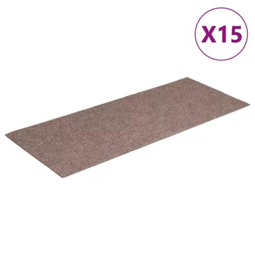  15 db öntapadós lépcsőszőnyeg 60 x 25 cm világosbarna téglalap alakú