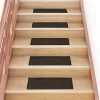  15 db öntapadós lépcsőszőnyeg, 60 x 25 cm, sötétbarna, téglalap alakú