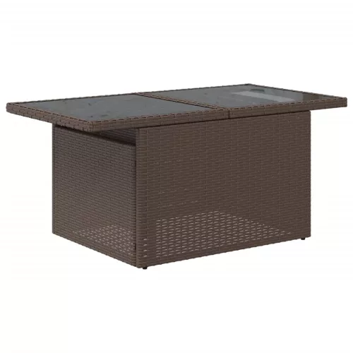  7 részes barna polyrattan kerti ülőgarnitúra párnákkal