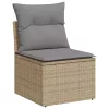  10 részes bézs polyrattan kerti ülőgarnitúra párnával