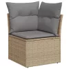  10 részes bézs polyrattan kerti ülőgarnitúra párnával