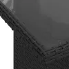  11 részes fekete polyrattan kerti ülőgarnitúra párnákkal