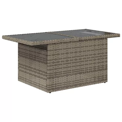  11 részes szürke polyrattan kerti ülőgarnitúra párnákkal