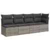  11 részes szürke polyrattan kerti ülőgarnitúra párnákkal
