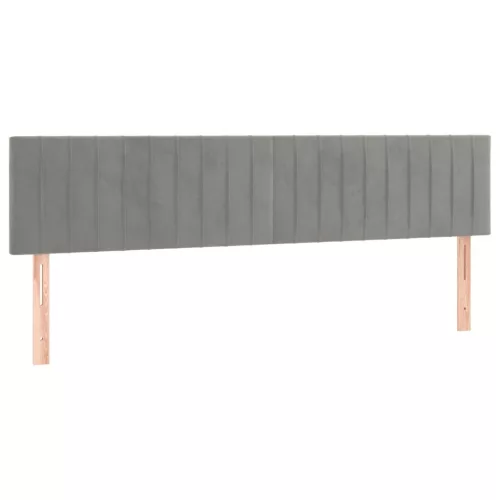  világosszürke bársony rugós ágy matraccal 120 x 190 cm