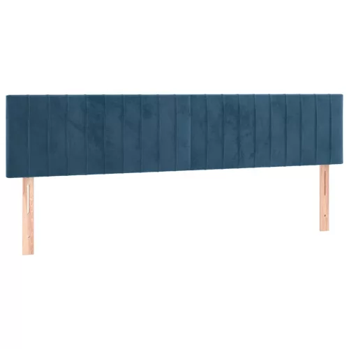  sötétkék bársony rugós ágy matraccal 120x190 cm