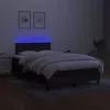  fekete szövet rugós és LED-es ágy matraccal 120x190 cm