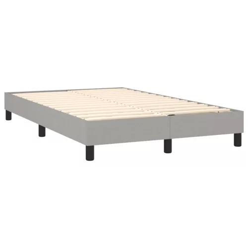  világosszürke szövet rugós és LED-es ágy matraccal 120x190 cm