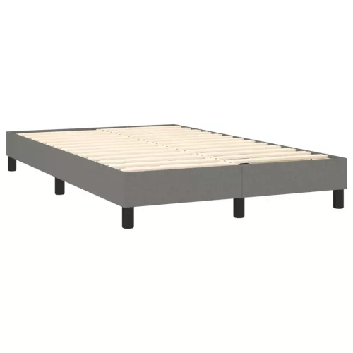  sötétszürke szövet rugós és LED-es ágy matraccal 120x190 cm