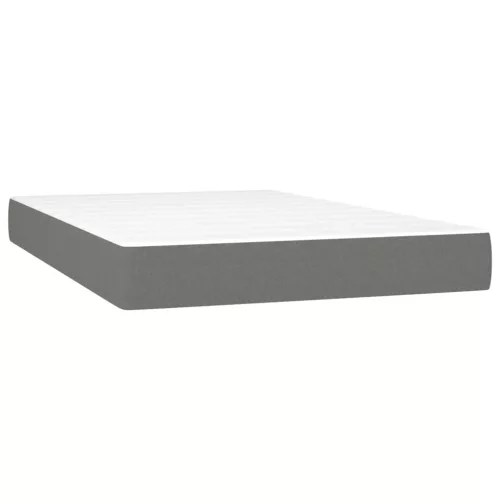  sötétszürke szövet rugós és LED-es ágy matraccal 120x190 cm