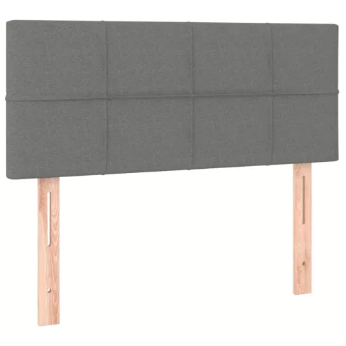  sötétszürke szövet rugós és LED-es ágy matraccal 120x190 cm