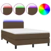  barna szövet rugós és LED-es ágy matraccal 120x190 cm
