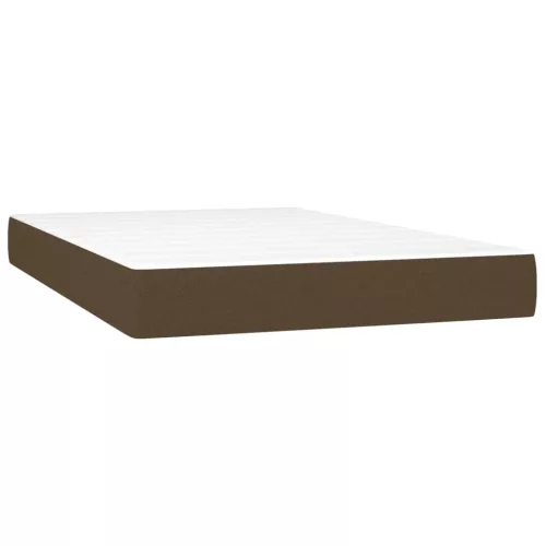  barna szövet rugós és LED-es ágy matraccal 120x190 cm