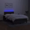  fekete szövet rugós és LED-es ágy matraccal 120x190 cm