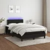  fekete szövet rugós és LED-es ágy matraccal 120x190 cm