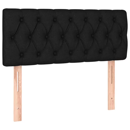  fekete szövet rugós és LED-es ágy matraccal 120x190 cm
