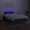  barna szövet rugós és LED-es ágy matraccal 120x190 cm