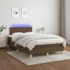  barna szövet rugós és LED-es ágy matraccal 120x190 cm
