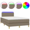  tópszínű szövet rugós és LED-es ágy matraccal 120x190cm