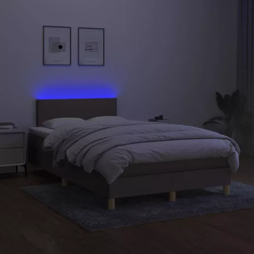 tópszínű szövet rugós és LED-es ágy matraccal 120x190cm