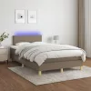  tópszínű szövet rugós és LED-es ágy matraccal 120x190cm