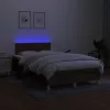 barna szövet rugós és LED-es ágy matraccal 120x190 cm
