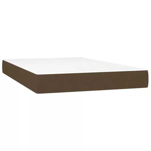  barna szövet rugós és LED-es ágy matraccal 120x190 cm