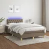  tópszínű szövet rugós és LED-es ágy matraccal 120x190cm