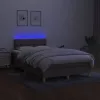  tópszínű szövet rugós és LED-es ágy matraccal 120x190cm