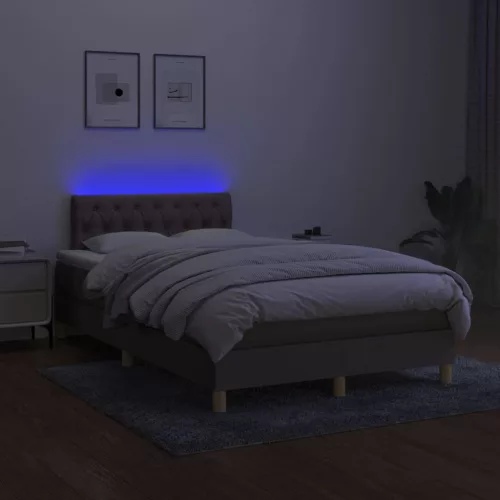  tópszínű szövet rugós és LED-es ágy matraccal 120x190cm