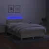  krémszínű szövet rugós és LED-es ágy matraccal 120x190cm