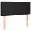  fekete műbőr rugós és LED-es ágy matraccal 120x190 cm