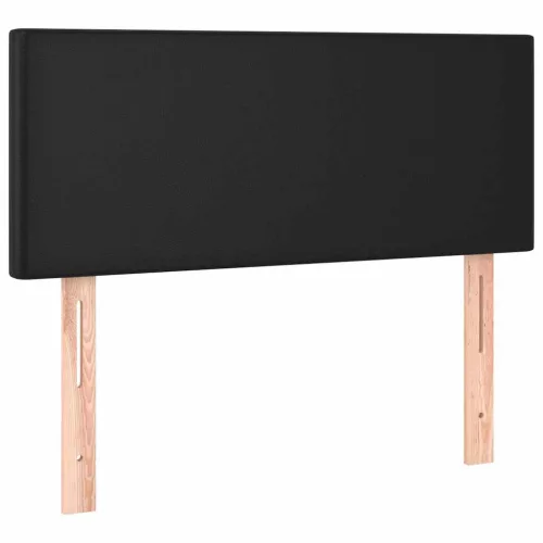  fekete műbőr rugós és LED-es ágy matraccal 120x190 cm